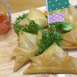 こどもの日間近にピッタリ✰春巻きの皮で兜料理①